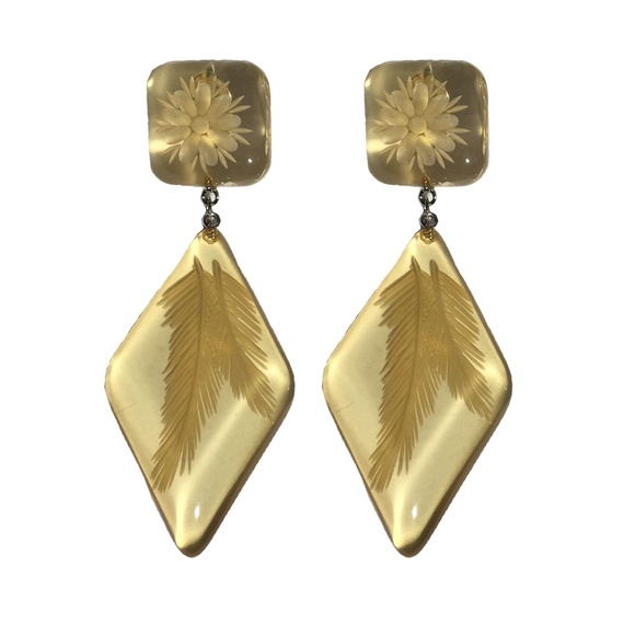 Clip dangle earrings - Picture 3 of 3